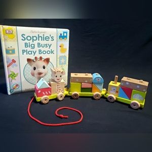 Sophie the Giraffe  Wooden Train Set
